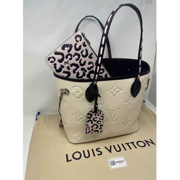 Louis Vuitton Neverfull Wild At Heart MM Ivory Leather - Picture 5 of 14